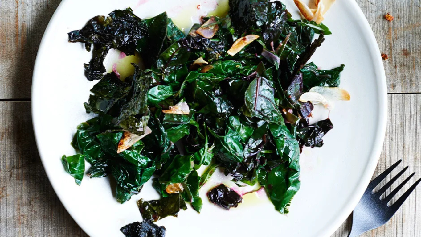 Sauteed red swiss chard